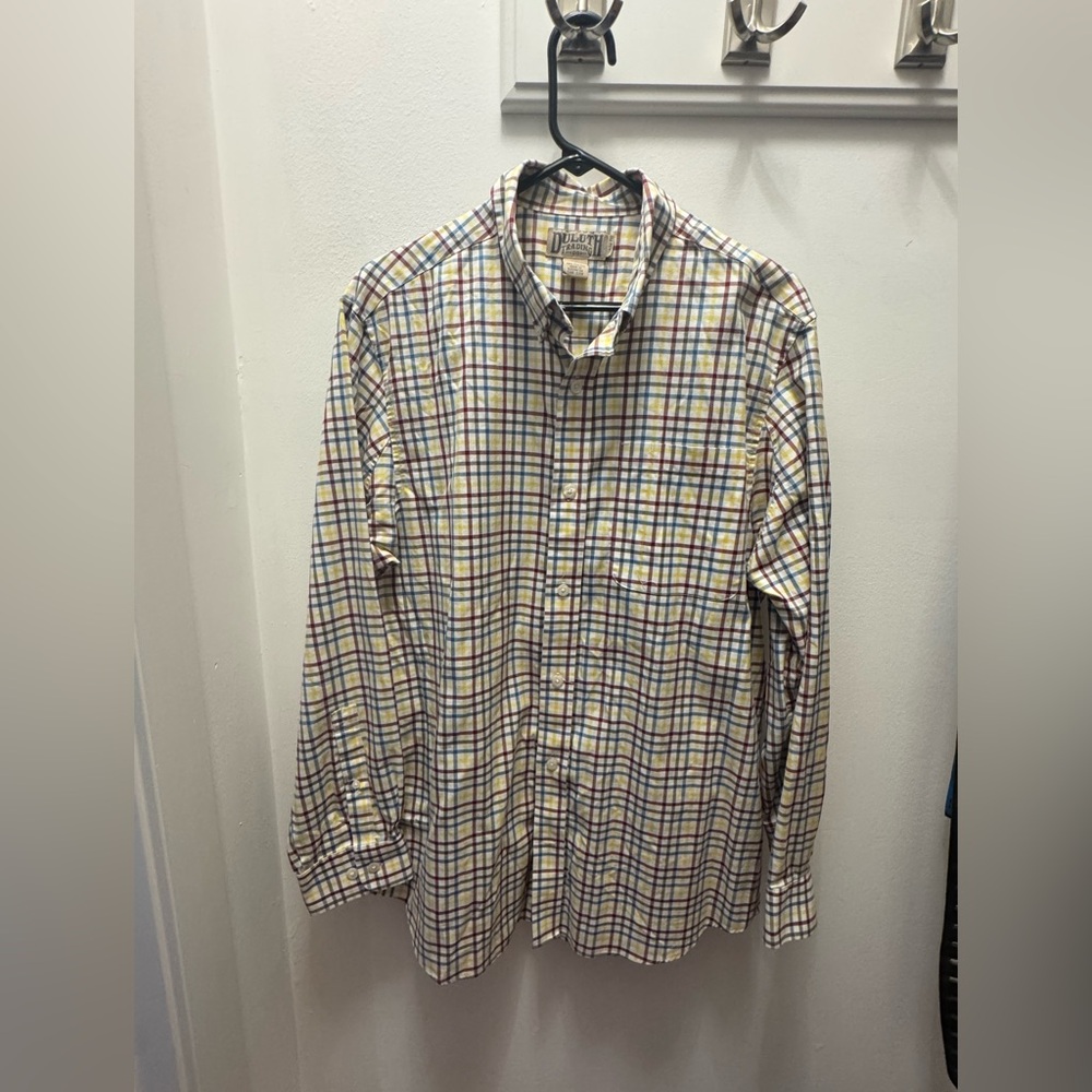 Duluth Trading Co Multicolor Plaid Button Down Shirt